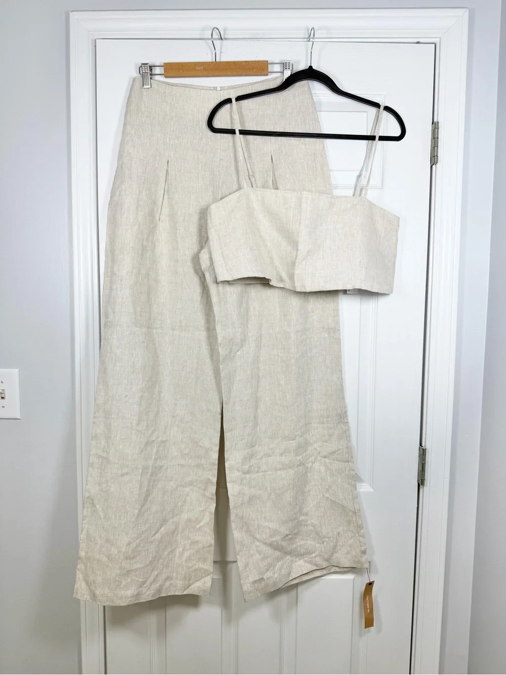 NWT! Reformation Size 10 • Cleo Linen 2 Piece Set Pants Wide Leg.